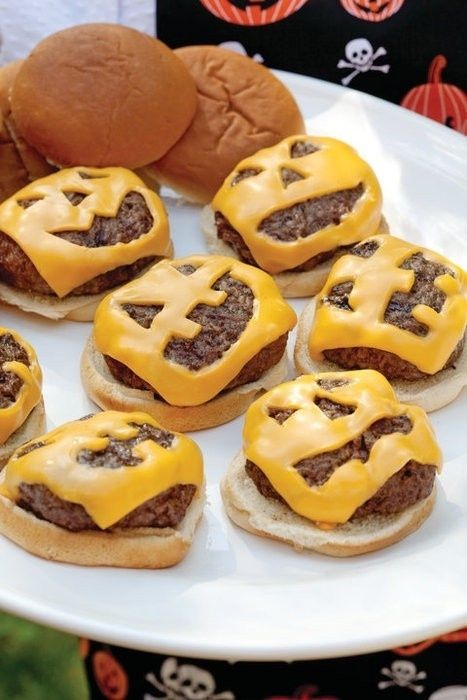 Pumpkin Halloween Cheese Burgers