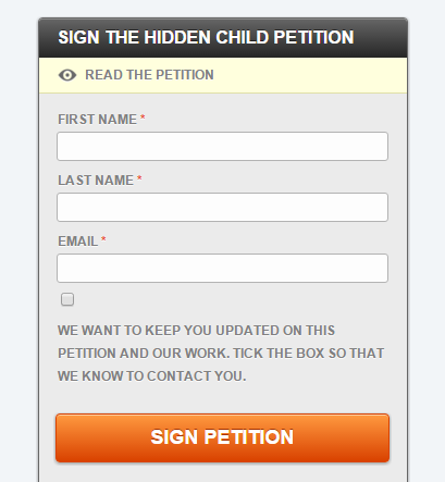 Sign the Hidden Child Petition