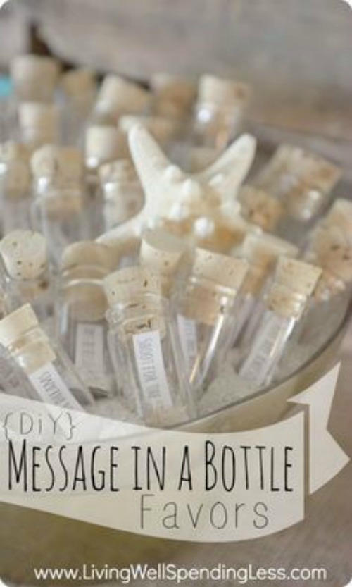 21 MERMAID BIRTHDAY PARTY IDEAS FOR KIDS - DIY Message in a Bottle Party Favors