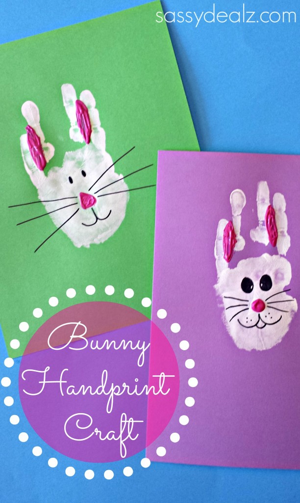 Easter Crafts Bunny Rabbit Handprint craft