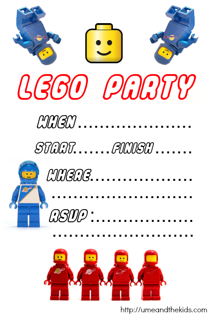 Printable Lego Party Invitations 2